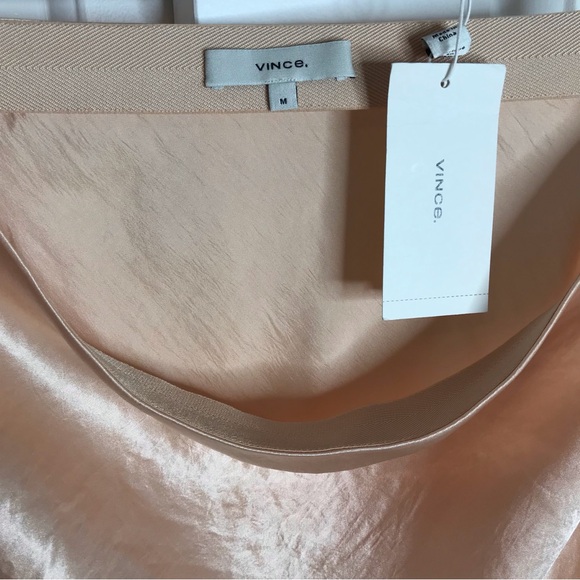Vince Satin Slip Skirt in the Color Lychee Size Medium